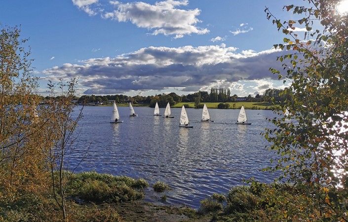 Boats on Pennington Flash, Leigh